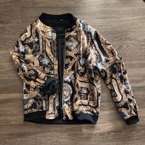 Zara silk zipper bomber jacket